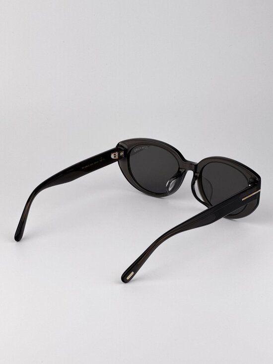 Tom Ford FT1296-K 20A Sunglasses – Transparent Grey Oval Frame Smoke Lenses main image 8